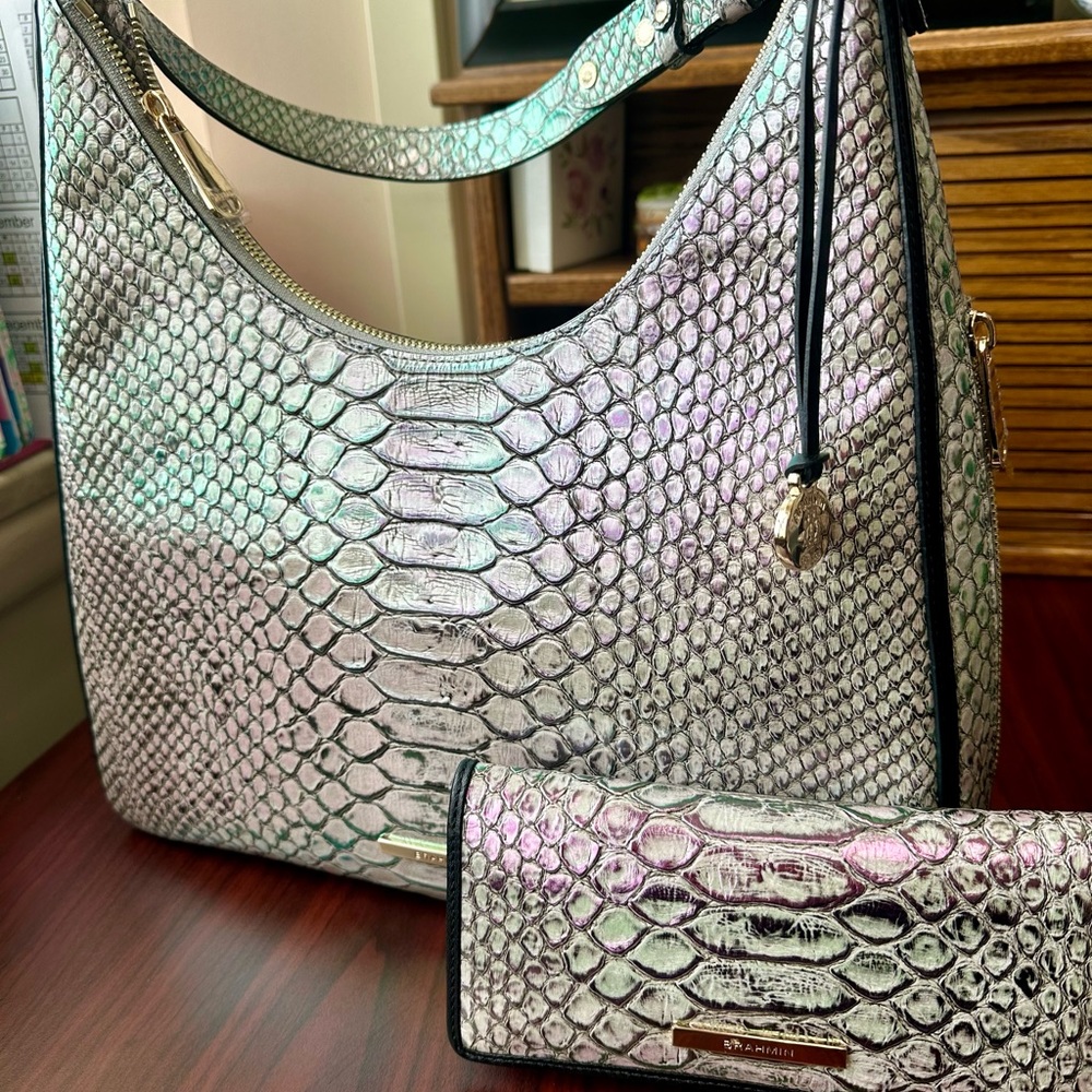 BRAHMIN SET Tabitha purse and Ady wallet mulberry potion cimorene